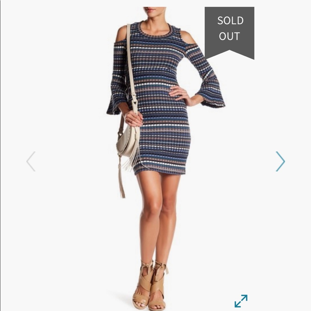 Cold shoulder pattern dress